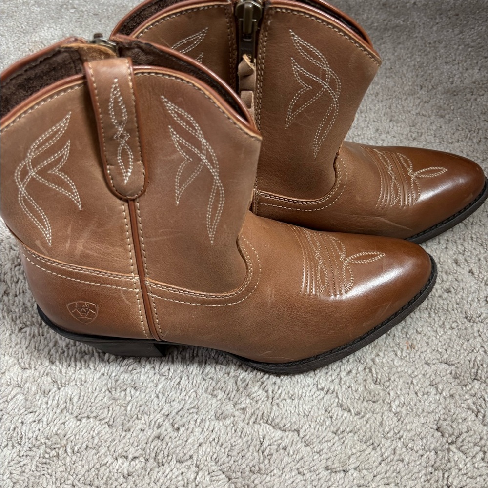 Ariat Leather Ankle Boots with Zipper